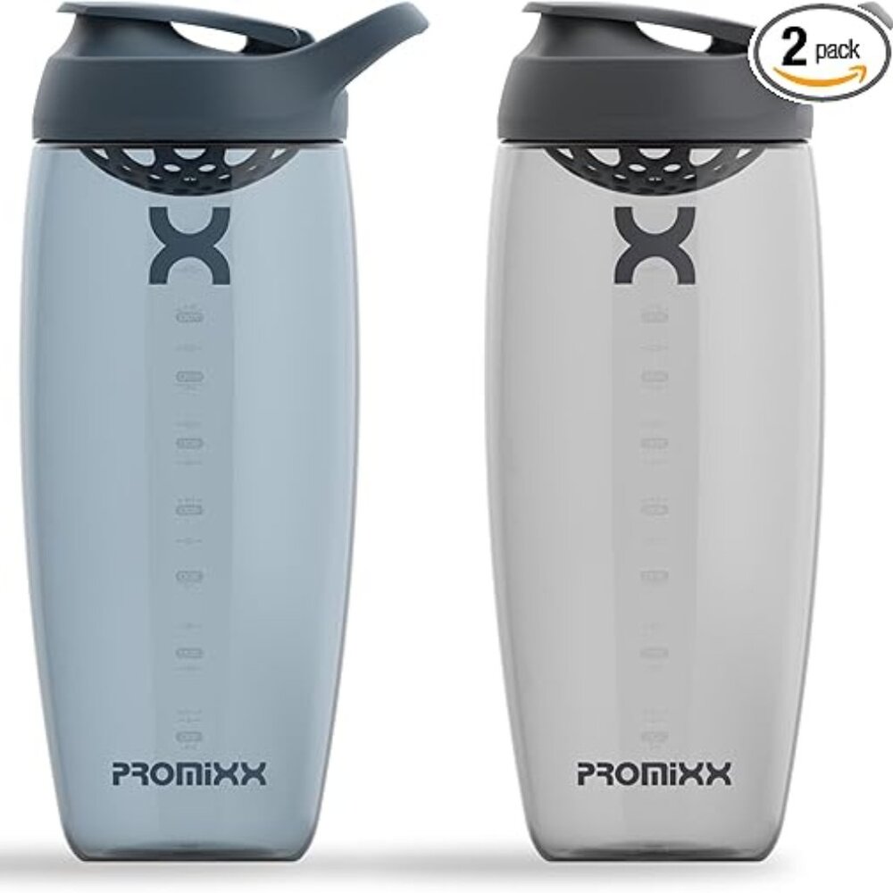 Promixx PURSUIT Protein Shaker 32 oz (2-pack), Graphite Grey + Midnight Blue